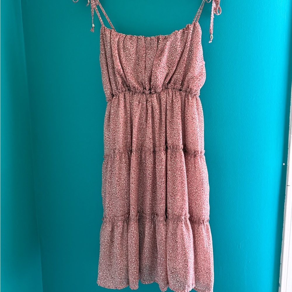 Leapord Pink Sundress SHEIN